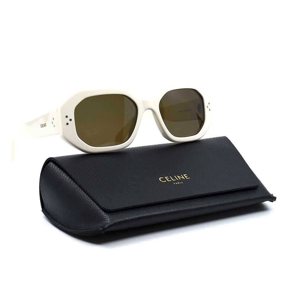 NEW CELINE CL40255I 25E IVORY BROWN AUTHENTIC SUNGLASSES - Picture 6 of 12